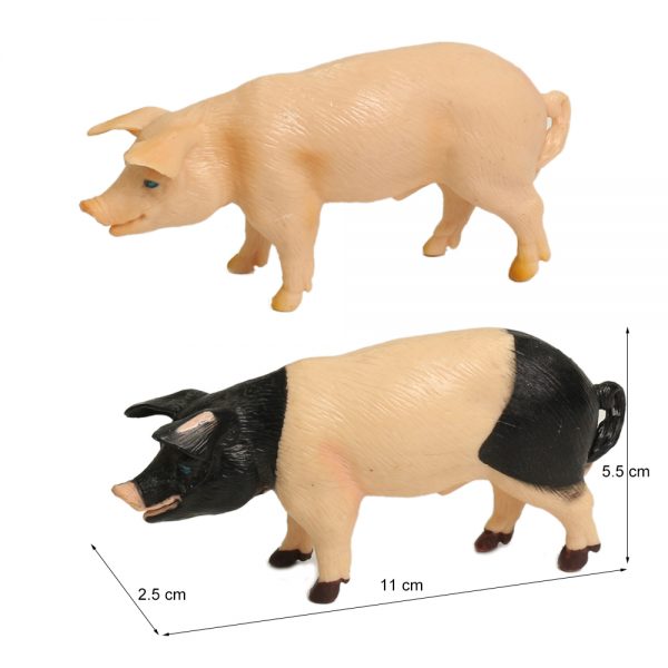 4inches solid PVC pig model poultry farm toy set