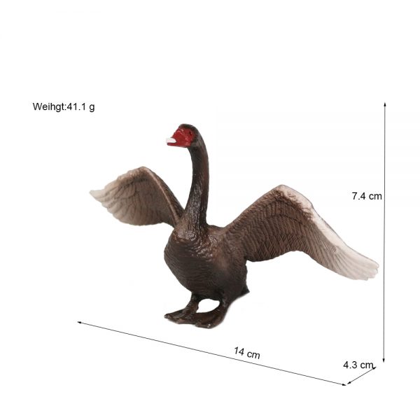 Gray swan solid model PVC realistic plastic poultry animal