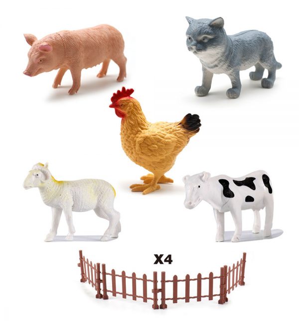 Hollow pig cat hen goat cow model farm animal toys model
