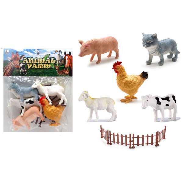 Hollow pig cat hen goat cow model farm animal toys model