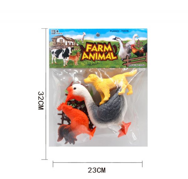 Plastic goose rooster dog figure farm animal toys model