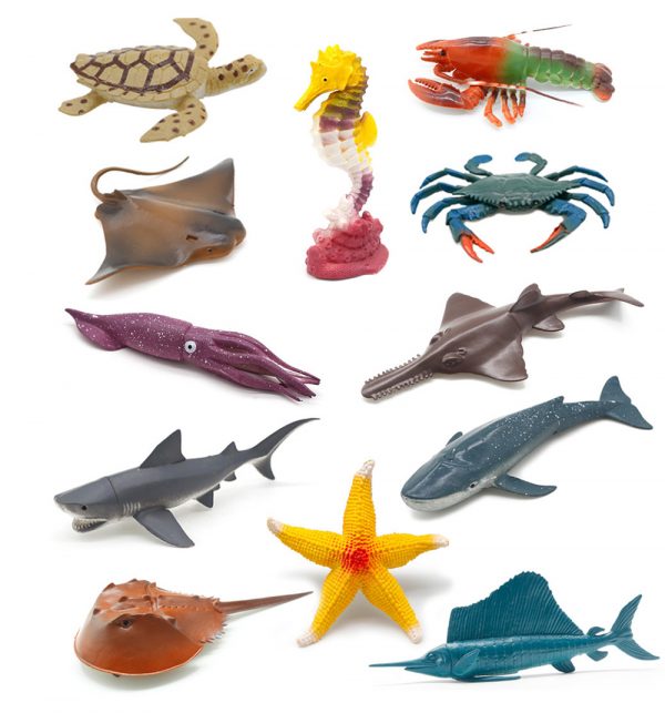 Realistic hollow PVC sea animal creatures toys set