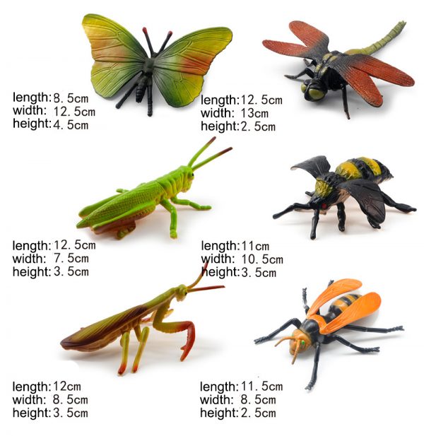 Dragonfly bee mantis grasshopper butterfly figure toy plastic insect model toy