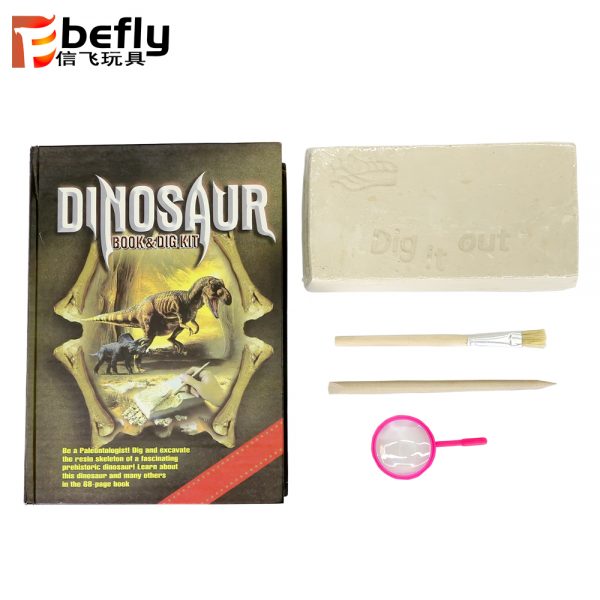 STEM kids learning archaeological kit dig it out toy with book