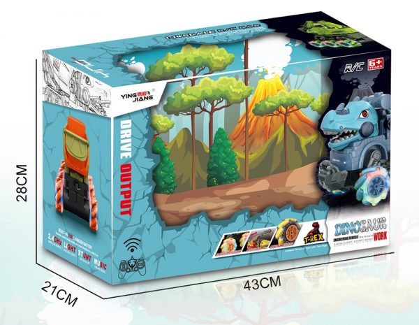 2.4G stunt dinosaur dump truck radio control toys rc car with light and music