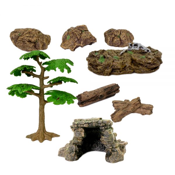 DIY animal dinosaur small theme park tree rock stump PVC simulation statue model toy