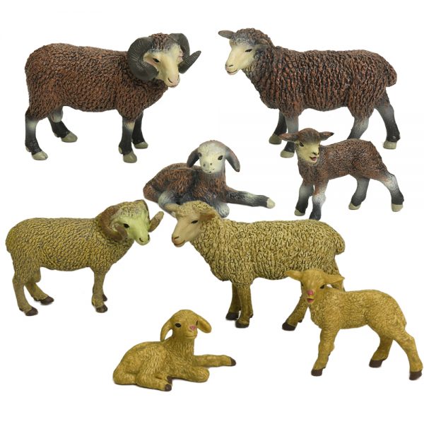 Solid PVC black sheep model farm animals high quality plastic toys