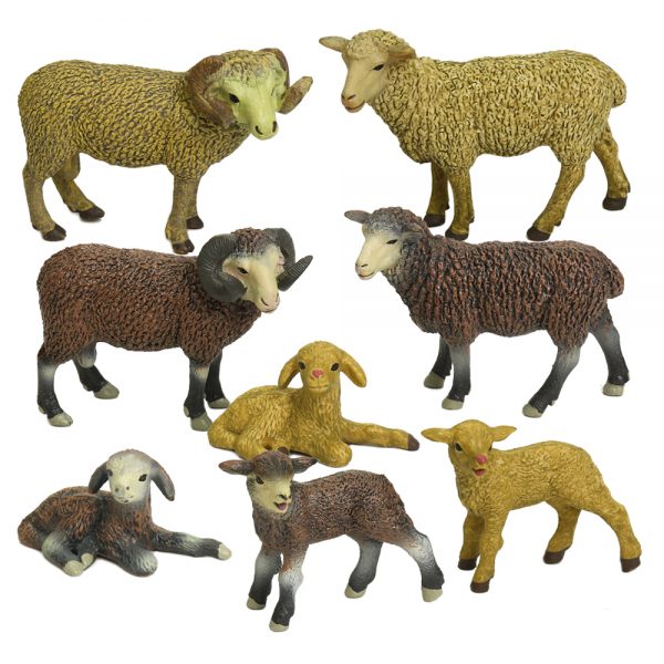 Solid PVC black sheep model farm animals high quality plastic toys