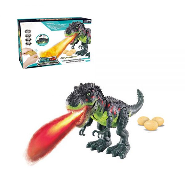Spray light rc plastic toy laying eggs dinosaur