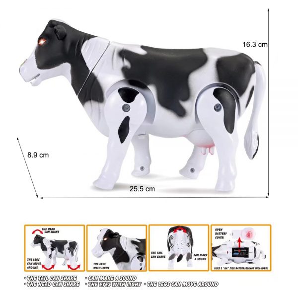 Toddler farm animal plastic battery operated cow toy