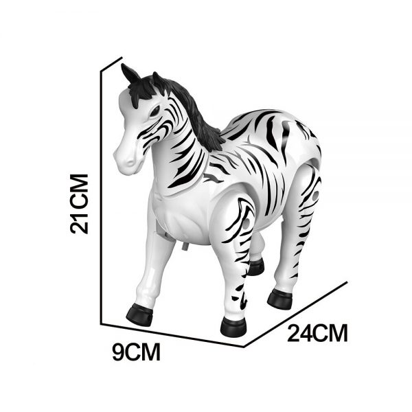 With light and sound electric animal model plastic battery operated walking zebra to