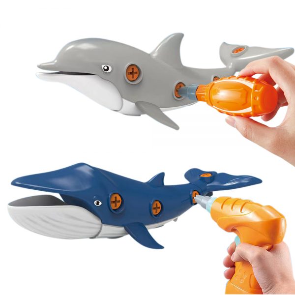 sea animal shark dolphin whale model diy take apart educational toy
