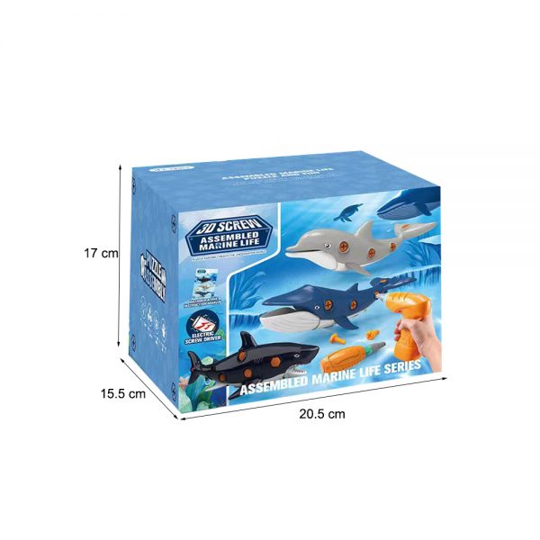 sea animal shark dolphin whale model diy take apart educational toy