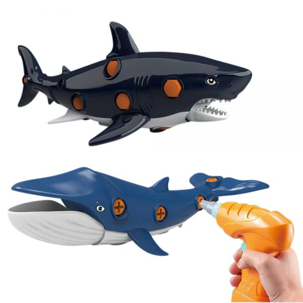 sea animal shark dolphin whale model diy take apart educational toy