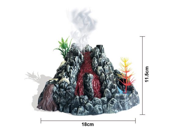 Spray function plastic volcano toy with dinosaur figure