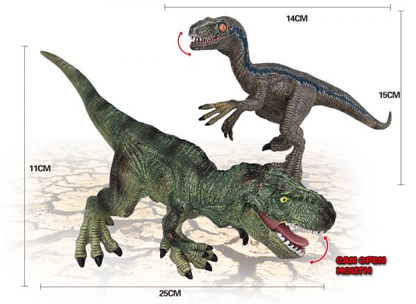Cage packaging velociraptor T-rex solid plastic model dinosaur toy