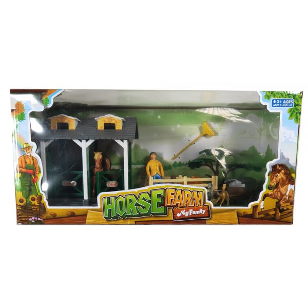 Plastic pretend play game farm animal model stable toy