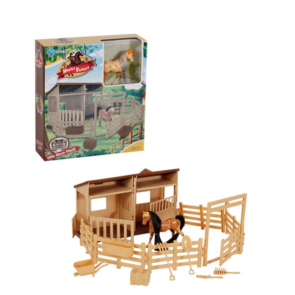 Plastic horse model stable farm toy