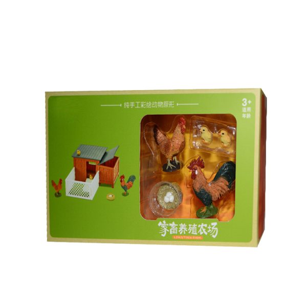 Solid realistic chicken grow up farm animal model toy