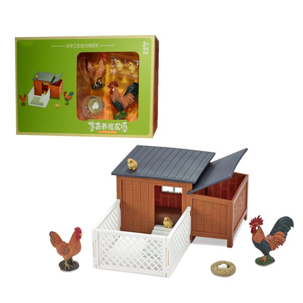 Solid realistic chicken grow up farm animal model toy