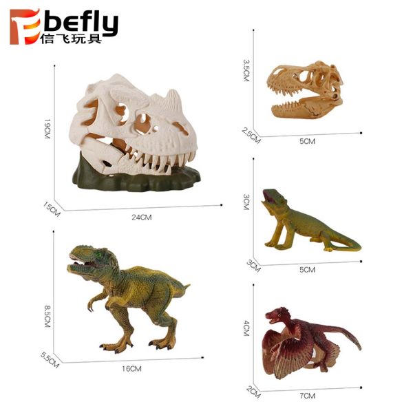 PVC model dinosaur skeleton with spray