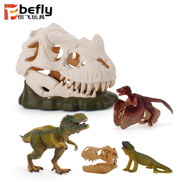 PVC model dinosaur skeleton with spray