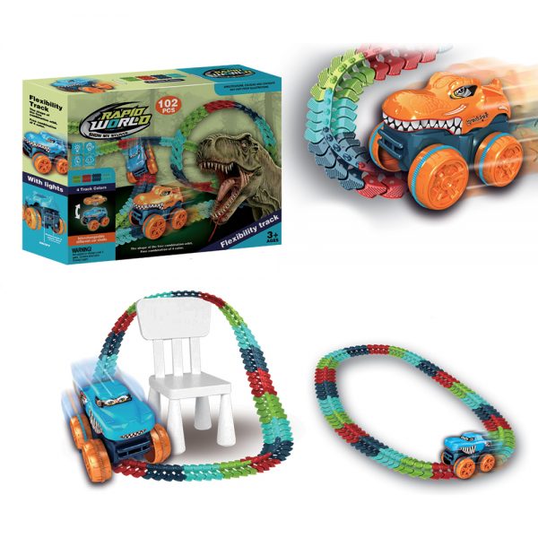 102pcs usb charge 3.7V plastic electric diy car track toys