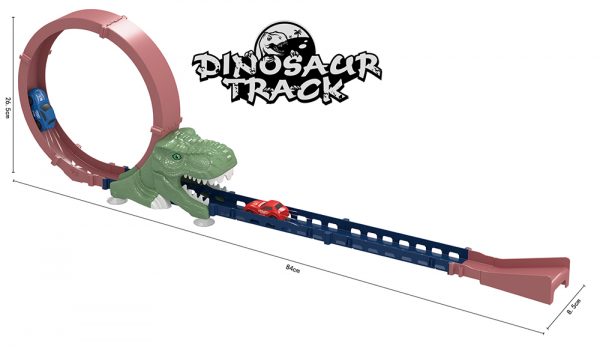 360 rotation 15pcs high speed pull back race car plastic dinosaur track