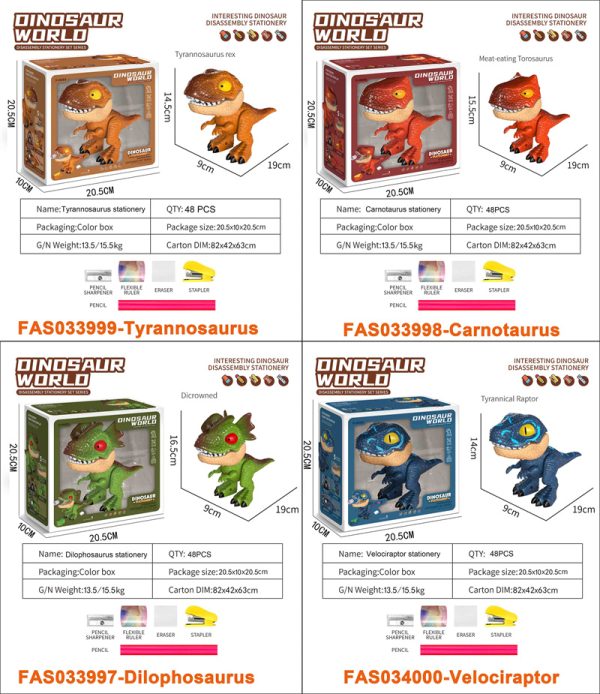 5 In 1 Carnotaurus Dino Model Set Cartoon Stationery Set