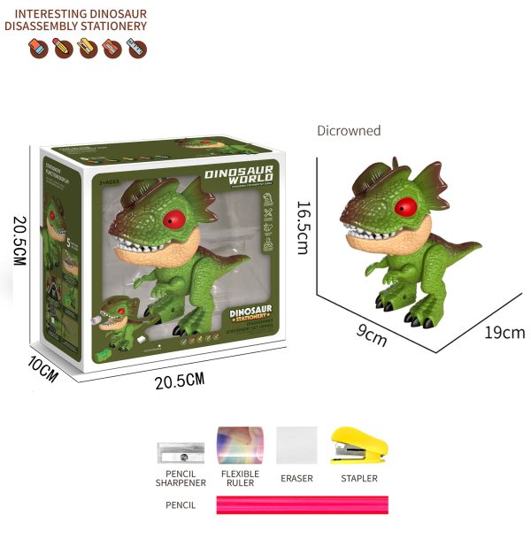 5 In 1 Carnotaurus Dino Model Set Cartoon Stationery Set