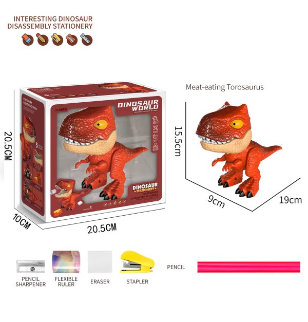 5 In 1 Carnotaurus Dino Model Set Cartoon Stationery Set