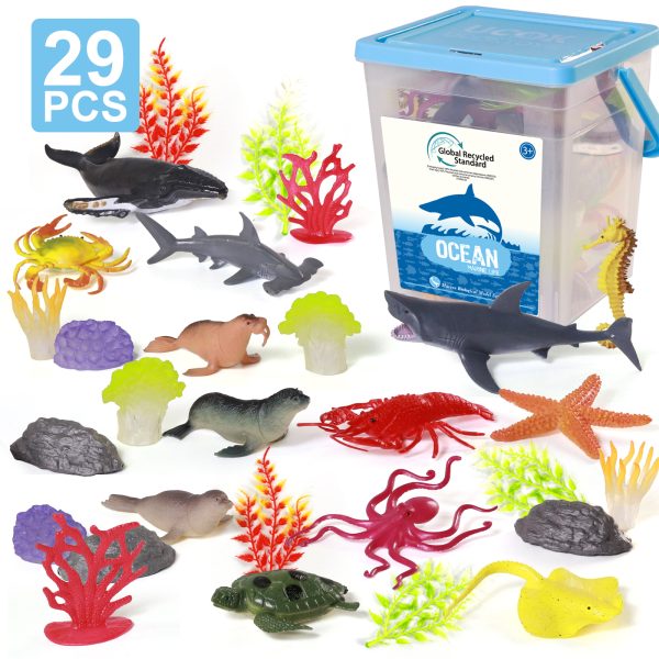 25PCS Assorted Fish & Sea Creature Miniature Marine World Animal Toys