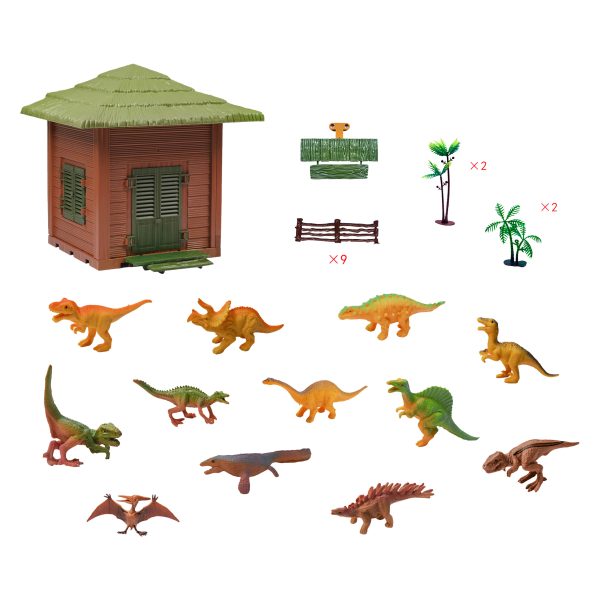 32pcs diy pvc house 6" realistic plastic dino toys play set