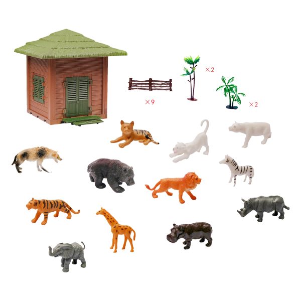 32pcs diy realistic mini toys wild animal kingdom model set