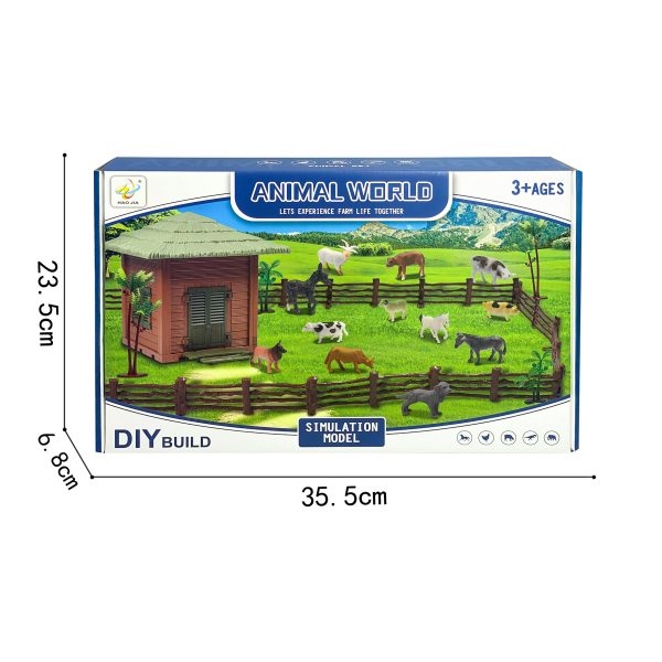 32pieces diy animal world play set 6" farm animal figure pvc toys