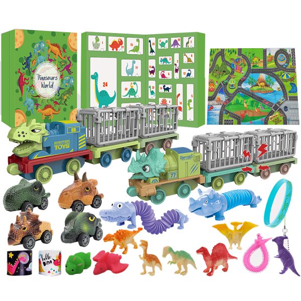 24 Days dinosaur theme toy christmas advent calendar box for kids