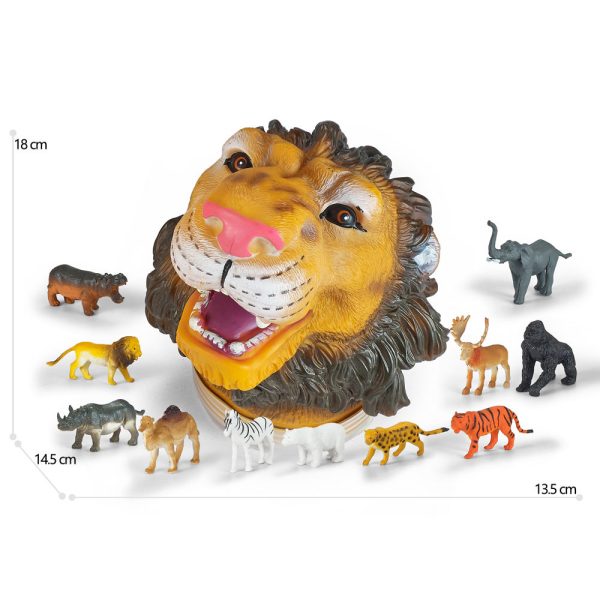 Tiger lion head packing plastic wildlife animal toy