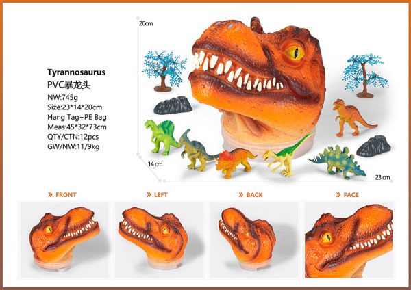 Dinosaur head bucket plastic dinosaur toy