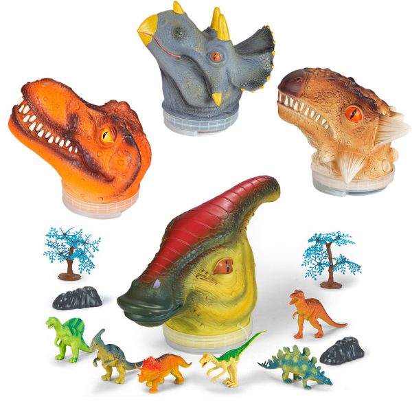 Dinosaur head bucket plastic dinosaur toy