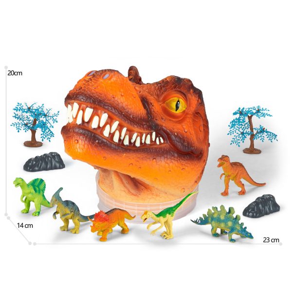 Dinosaur head bucket plastic dinosaur toy