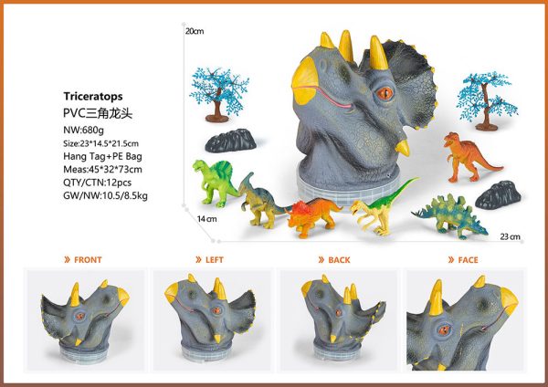 Dinosaur head bucket plastic dinosaur toy