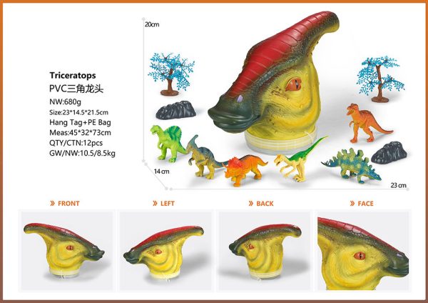 Dinosaur head bucket plastic dinosaur toy