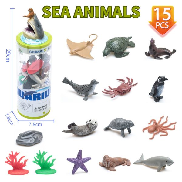 Animal head packaging tube mini plastic polar animal toy