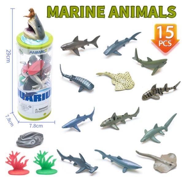 Animal head packaging tube mini plastic polar animal toy