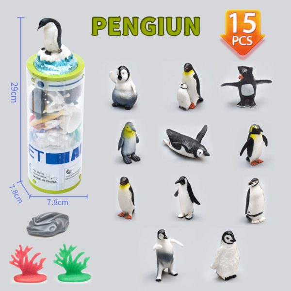 Animal head packaging tube mini plastic polar animal toy