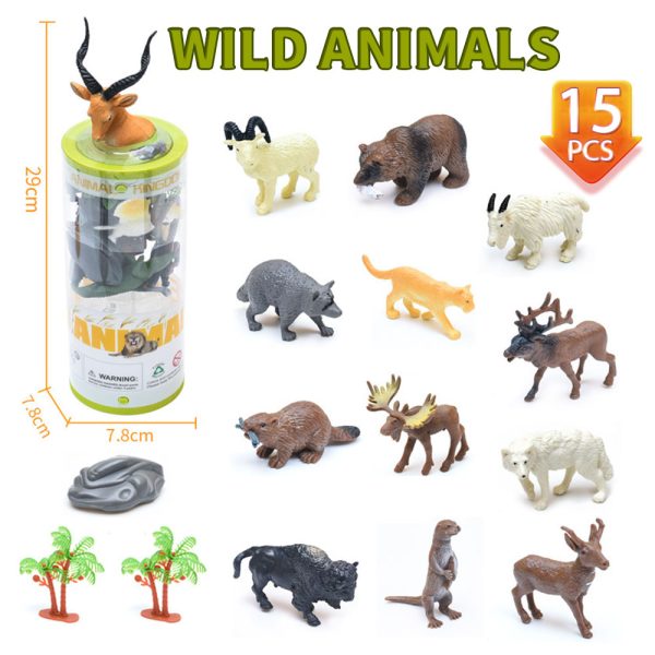 Animal head packaging tube mini plastic polar animal toy