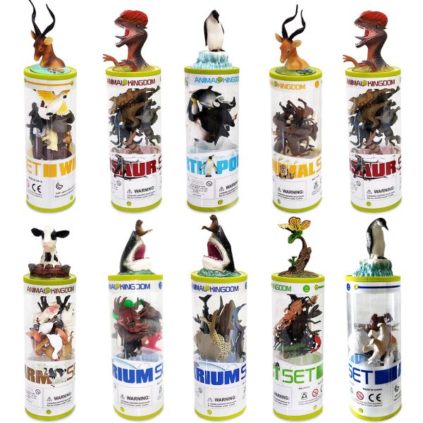 Animal head packaging tube mini plastic polar animal toy