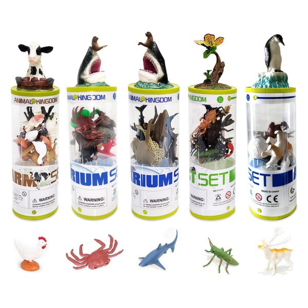 Animal head packaging tube mini plastic polar animal toy