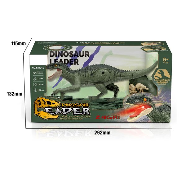 21cm 5ch walking spray function mini toy rc dinosaur with light