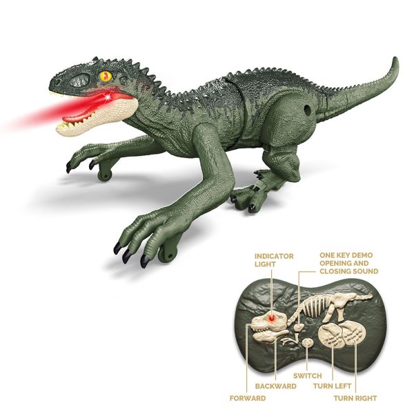 21cm 5ch walking spray function mini toy rc dinosaur with light